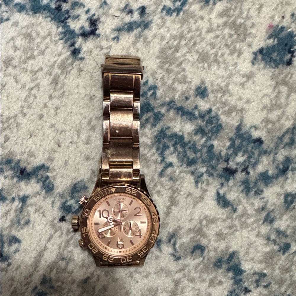 NIXON ROSE Gold Chronograph Watch